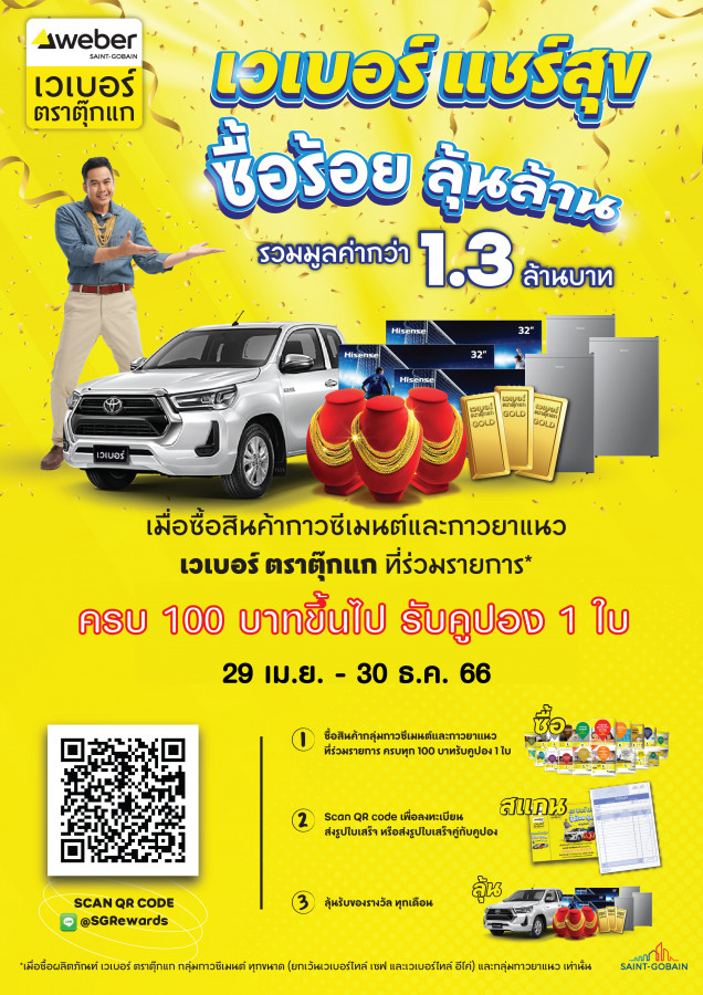 เวเบอร์ แชร์สุข ซื้อร้อย ลุ้นล้าน